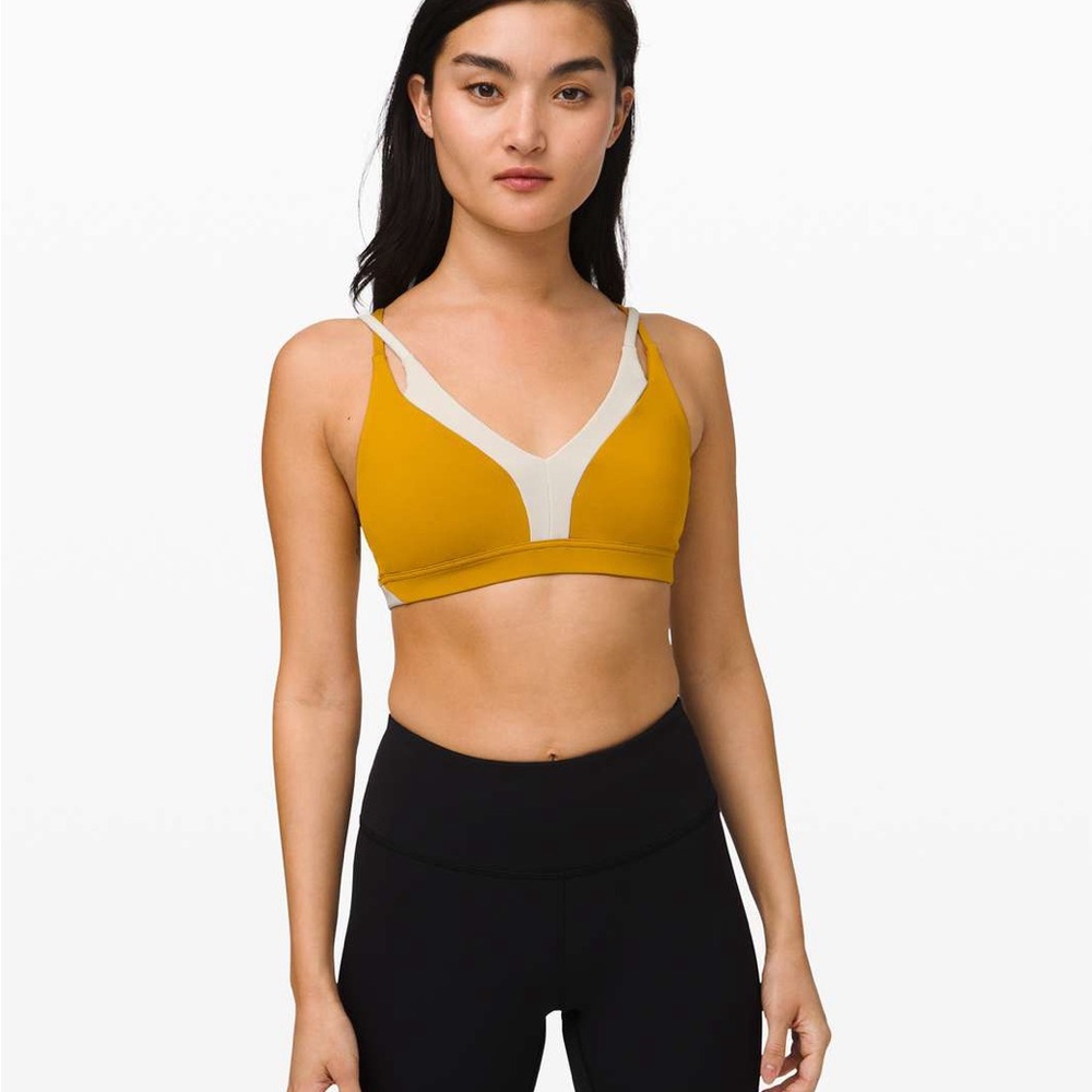 Lululemon New Ambition Bra 
Fools Gold / Light Ivory